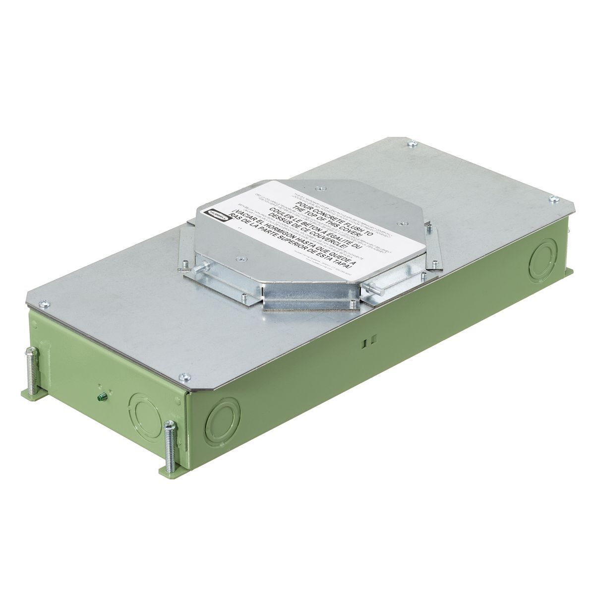 SystemOne ETERNAL Series Concrete Floorboxes, Galvanized Stamped Steel Box, Recessed, 2-Gang CFB E-Series Box for Round Covers, 3.25" Minimum Depth of Pour, Corrosion Resistant Paint