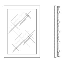 Eaton B-Line series window and door kit, ANSI 61 gray polyester powder coated, Stainless steel, Fixed window, Plexiglas window kit, Enclosure cut-out 24.62" X 16.62"