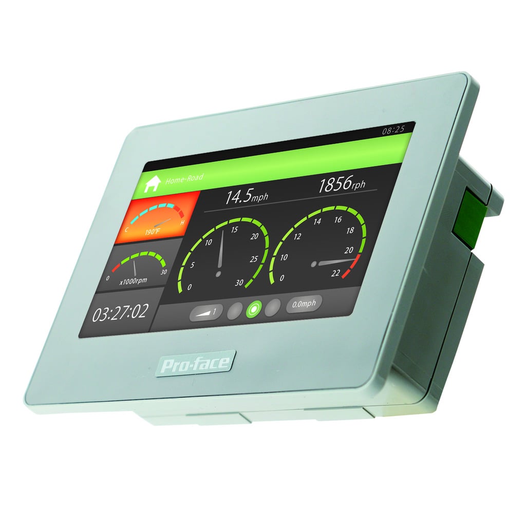 4.3"W TFT 65,536 colors, Ethernet, USB A/mini B, 12-24 Vdc