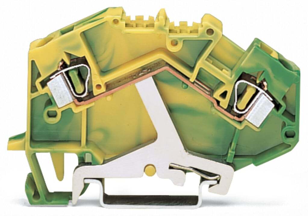 2-conductor ground terminal block; 4 mm; center marking; for DIN-rail 35 x 15 and 35 x 7.5; CAGE CLAMP; 4,00 mm; green-yellow
