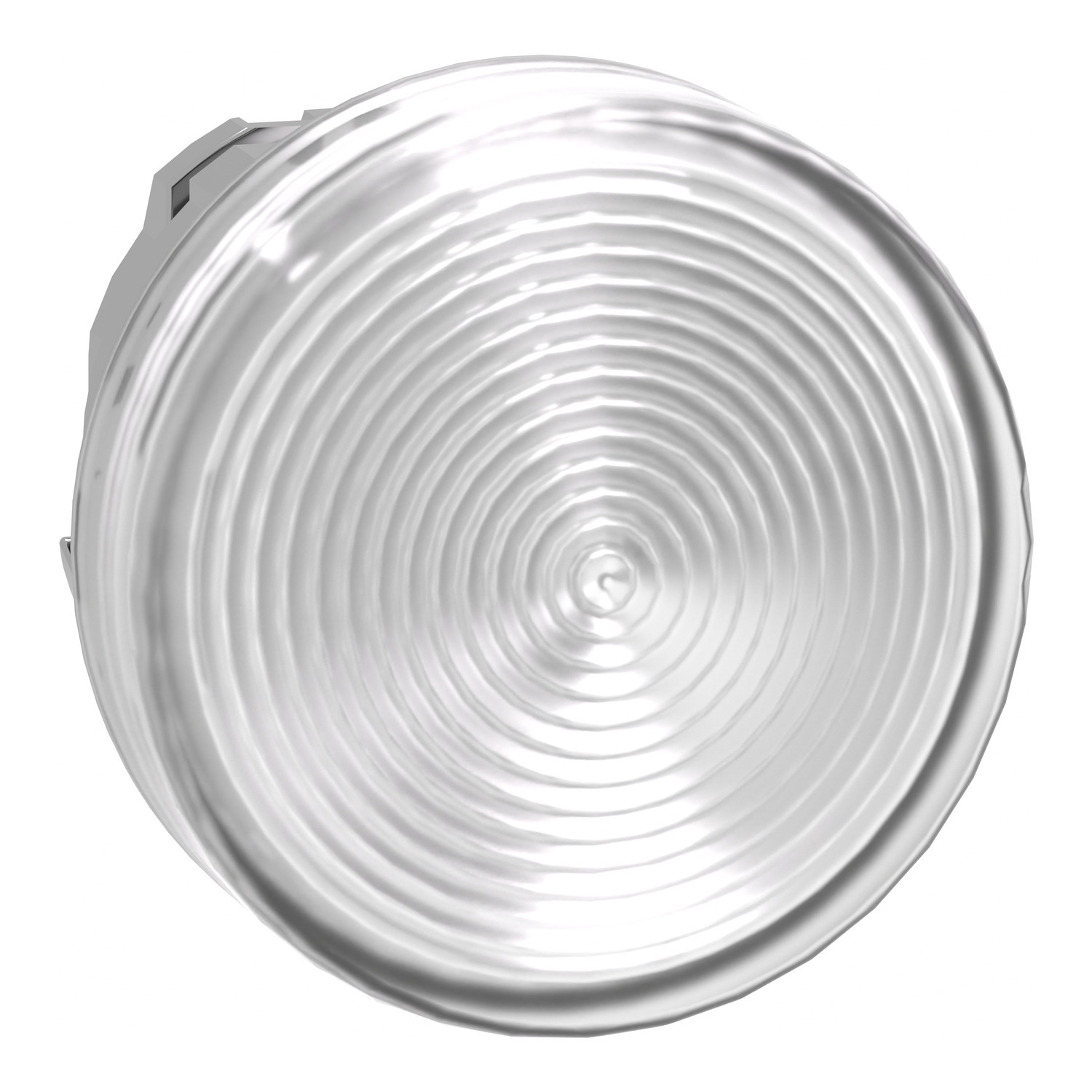 Head for pilot light, Harmony XB4, white, 22mm, with grooved lens, universal LED