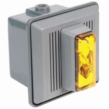 Industrial Electronic Horn/Strobe, 120 VAC, Xenon Lamp, 100/90 dB Sound, Surface Mount, Amber Lens