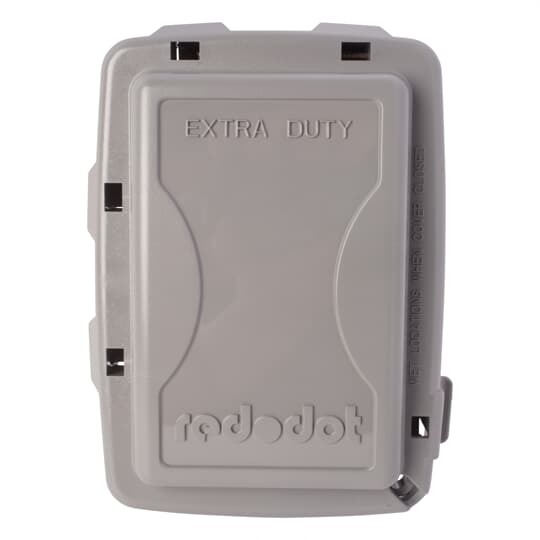 Single Gang While-In-Use Universal Medium Cover, 2-7/8 Inch Internal Depth, Gray, Non-Metallic, For use with Duplex, GFI, Switch and Single Receptacles