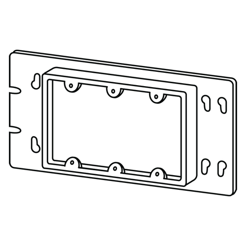 Box Cover, General Purpose, Multigang Switch Box Cover, Appleton, Type: 3/4" Raised Device Cover, Three Gang, 8-7/8" Wide, Dimensions: 8-3/4" x 4-9/16", Volume: 14.9 Cubic Inch, UL Standard: 514A, UL Listed: E2527, NEMA: OS-1
