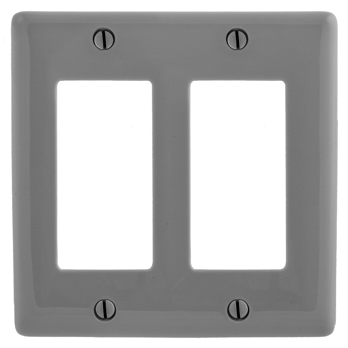 Hubbell Wiring Device Kellems, Wallplates and Box Covers, Wallplate,Nylon, 2-Gang, 2) Decorator, Gray