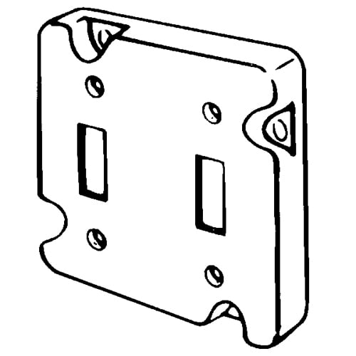 Features:Configuration Two Toggle Switches, Standard:UL E18095, Material:Steel, Shape:Square, Size:4.6875 X 4.6875 X 0.5IN, Cubic Capacity:10CI