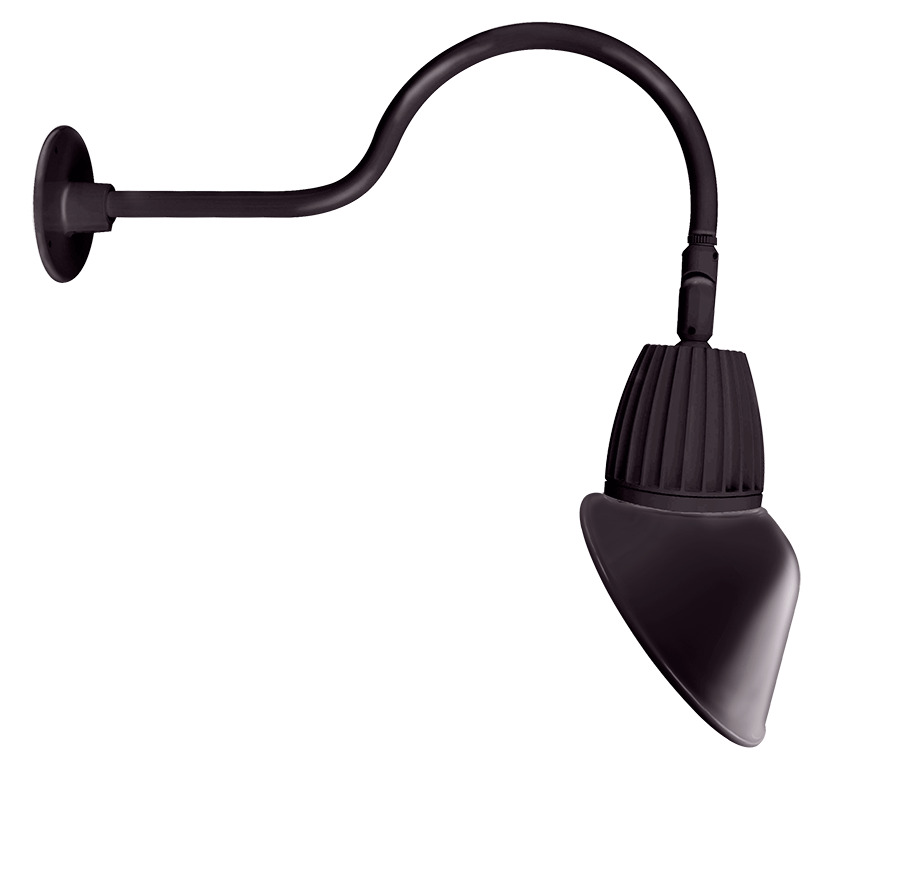 Gooseneck Style1 26W, 4000k, LED 11 Inch AngLED Cone Shade, Bronze