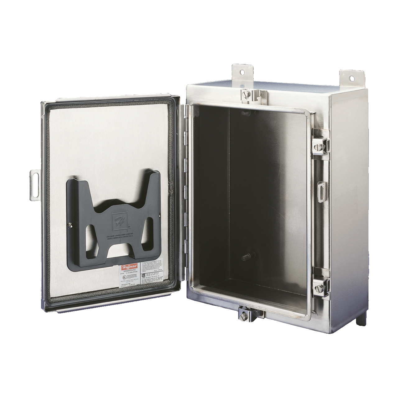 Wallmount Hinged with Clamps EMC Type 4X, 24x24x8, Brushed, SS 304