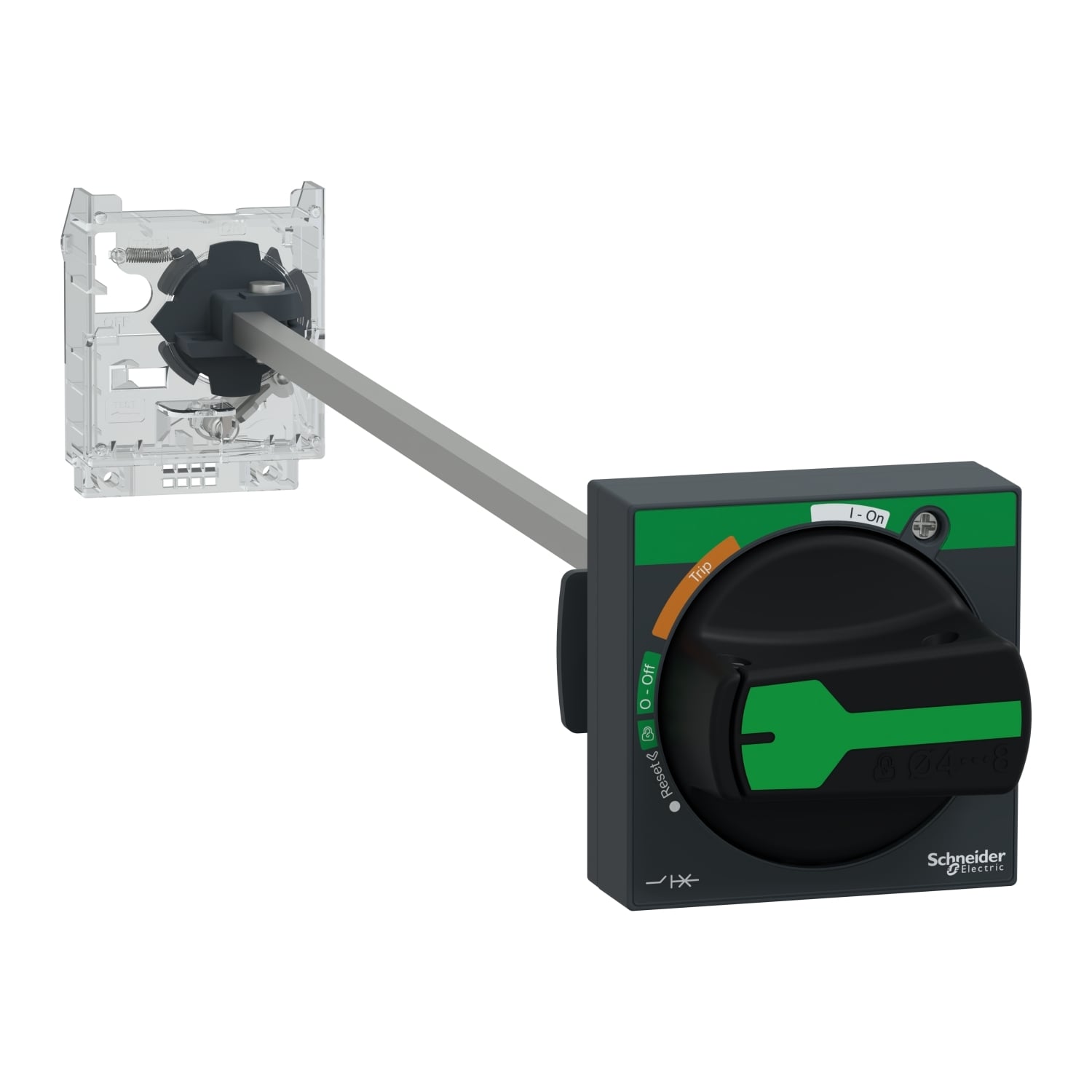 Extended rotary handle kit, TeSys Deca, IP54, black handle, with trip indication, for GV2L-GV2P