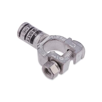Heavy Duty Battery Connector, Die-Cast Copper Tin-Plated Straight for Negative Post using 3/0 Gauge Battery Cable, Die Color Code Purple