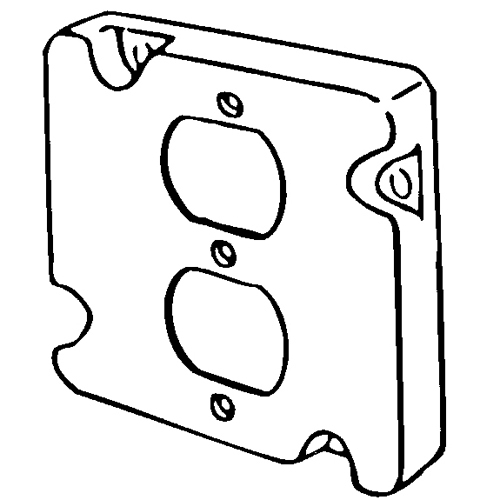 Features:Configuration One Duplex Receptacle, Standard:UL E18095, Material:Steel, Shape:Square, Size:4.6875 X 4.6875 X 0.5IN, Cubic Capacity:10CI
