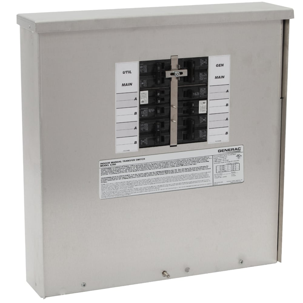 6382 7.5kW outdoor svc entr pwr ctr, 30A gen main, 200A util