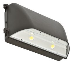 Wallpack2C, 50 watts, 4000K, 120 277V, cutoff distribution, bronze painted finish with photocell