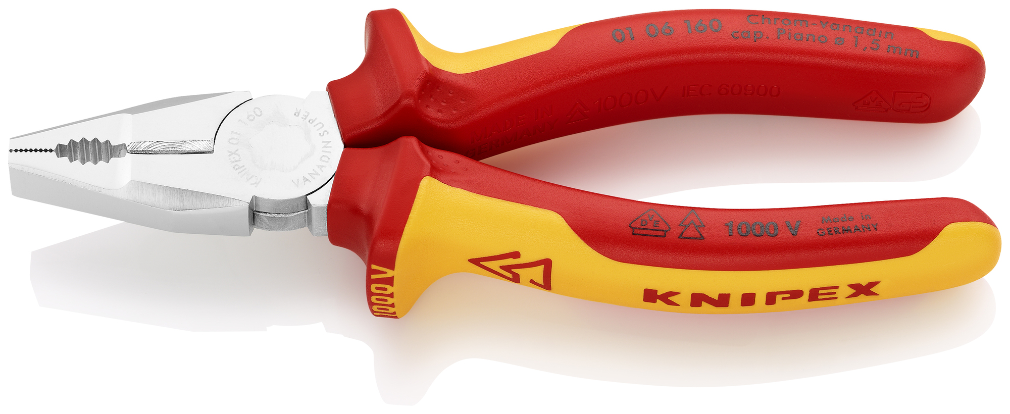 Combination Pliers-1000V Insulated, 6 1/4 in., Multi-Component