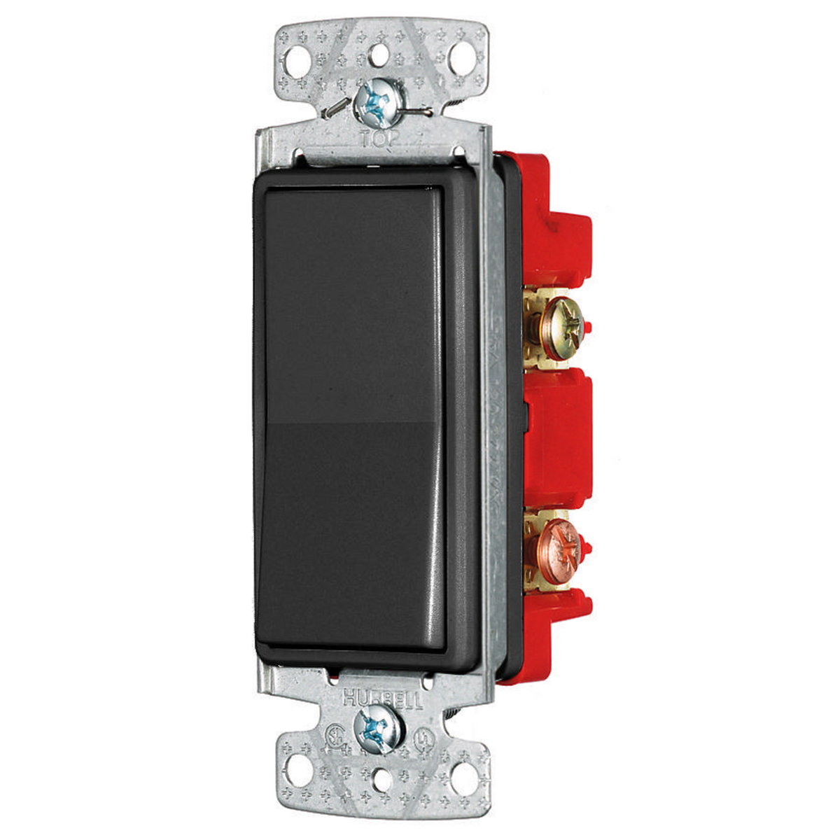 TradeSelect, Switches and Lighting Controls, Decorator Switch, Residential Grade, Rocker Switch, General Purpose AC, Four Way, 15A 120/277V AC, Push Back and Side Wired, Black
