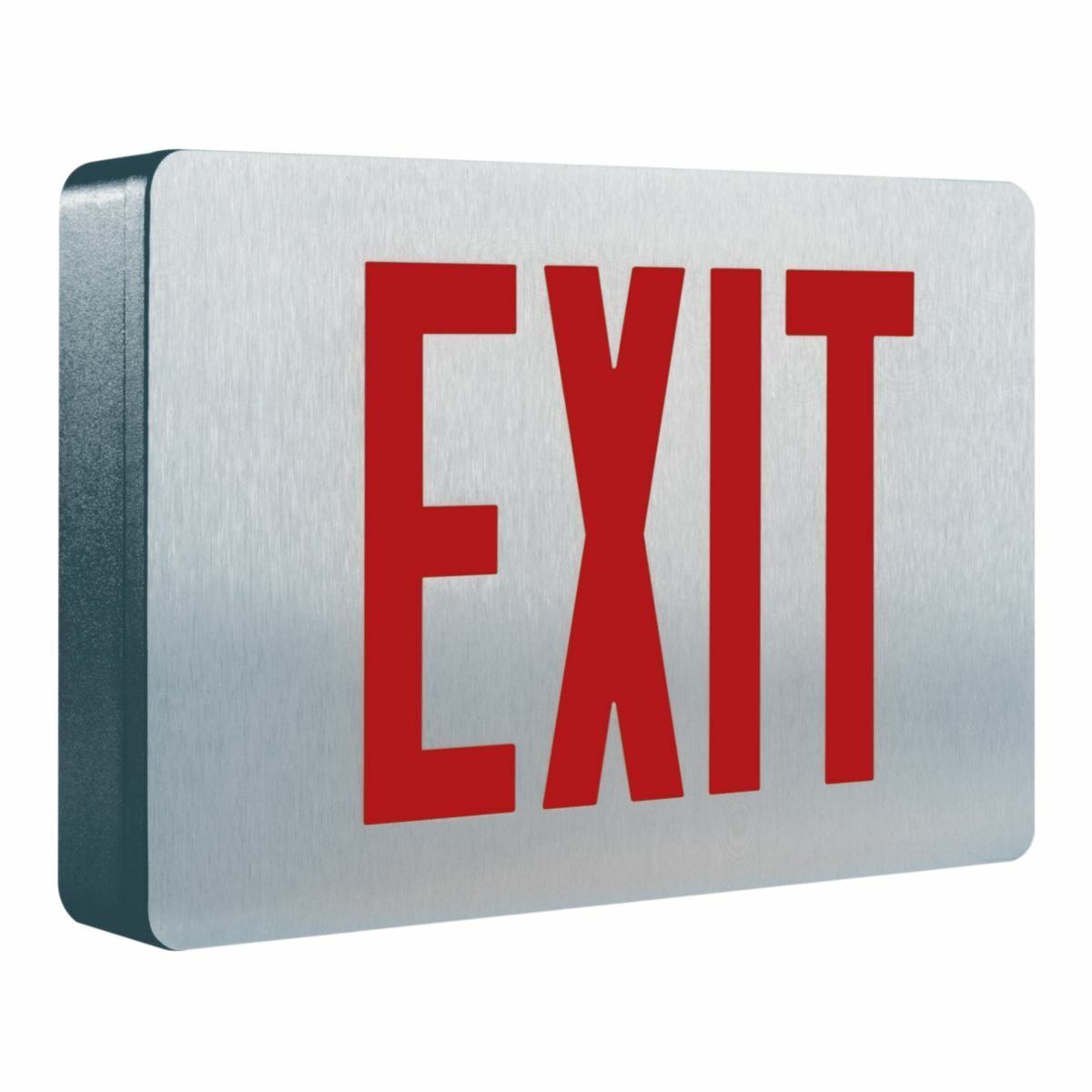 LED, Brushed Aluminum Face and Black Housing, Single Face, Red and Green Letters, Self-Powered, Self-Diagnostics