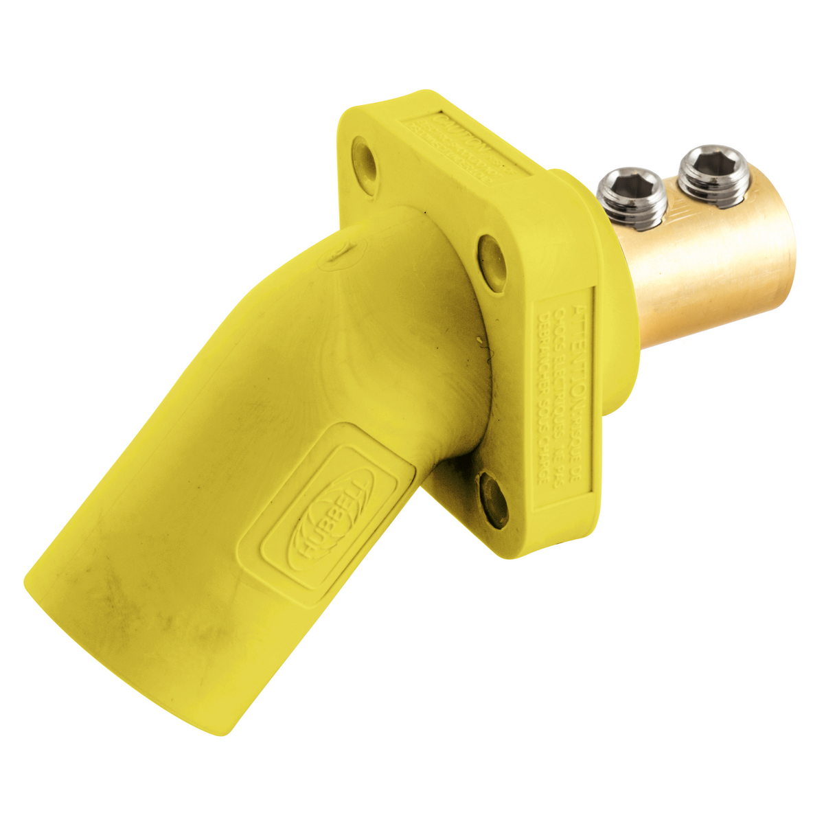 Single Pole Products, 300/400A Series,Inlet, Angled, Double Set Screw, Yellow