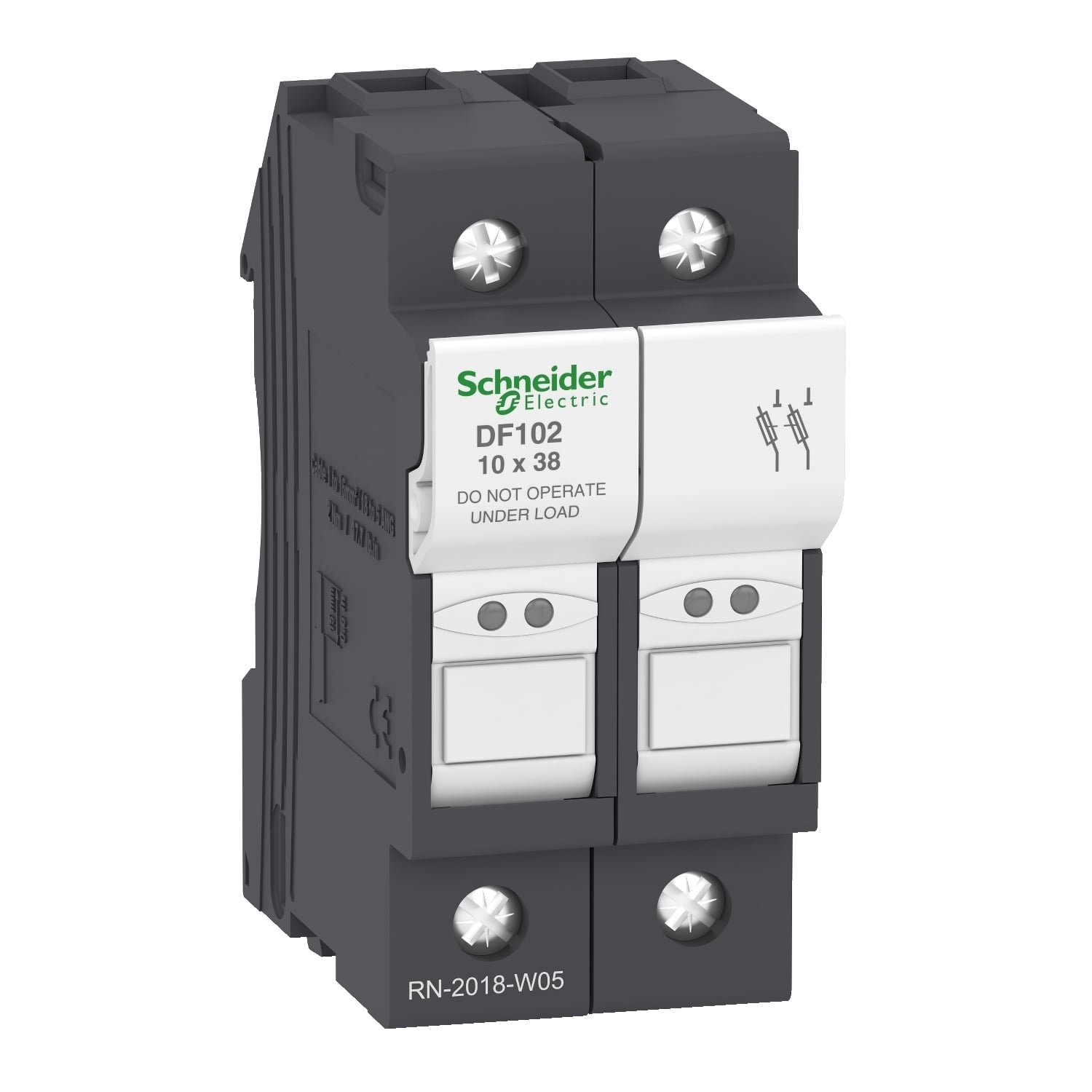 Fuse carrier, TeSys DF, 2P, 32A, 690VAC, fuse size 10x38mm