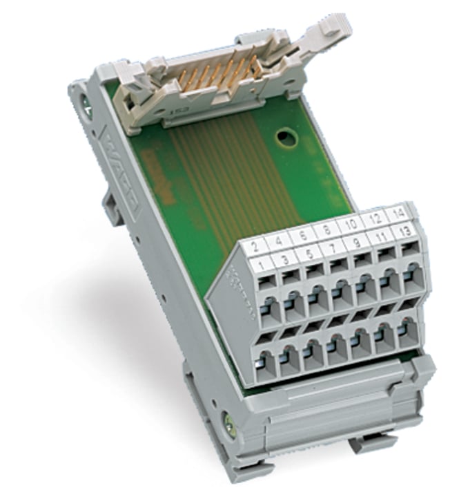 Interface module; Pluggable connector per DIN 41651; 14-pole; Double-deck PCB terminal blocks; in mounting carrier; 2,50 mm