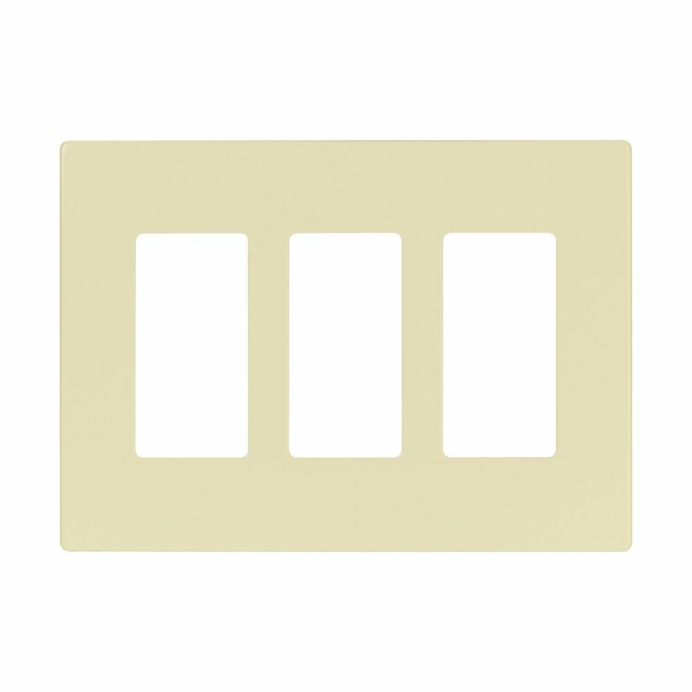Eaton Screwless wallplate, Screwless, Almond, Decorator Cutout, Polycarbonate, Three- gang, Mid-size