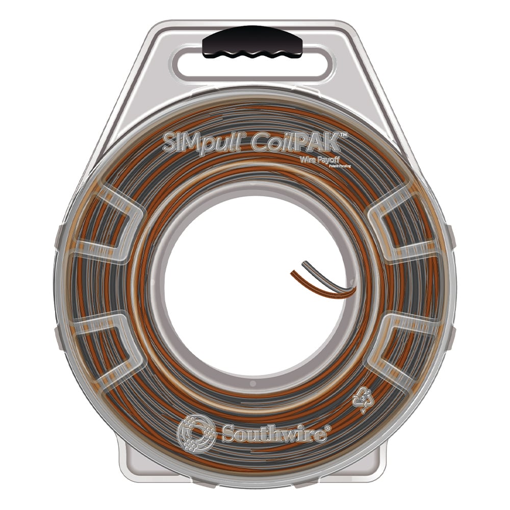 58920505 THHN Wire, 10 AWG, 2 Copper Conductors, Solid, Brown/Gray and Brown, 600 ft CoilPak