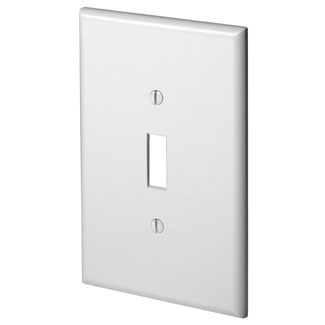 1-Gang Toggle Device Switch Wallplate, Oversized, Thermoset, Device Mount, White