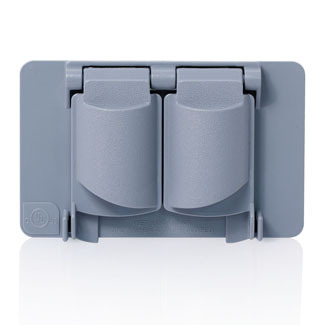 1-Gang Weatherproof Cover for Duplex Receptacles, Plastic Enclosure, Flat Lid, Includes Weatherproof Cover, Weatherproof Gasket and Mounting Screws, 2-Year Limited Warranty - Gray