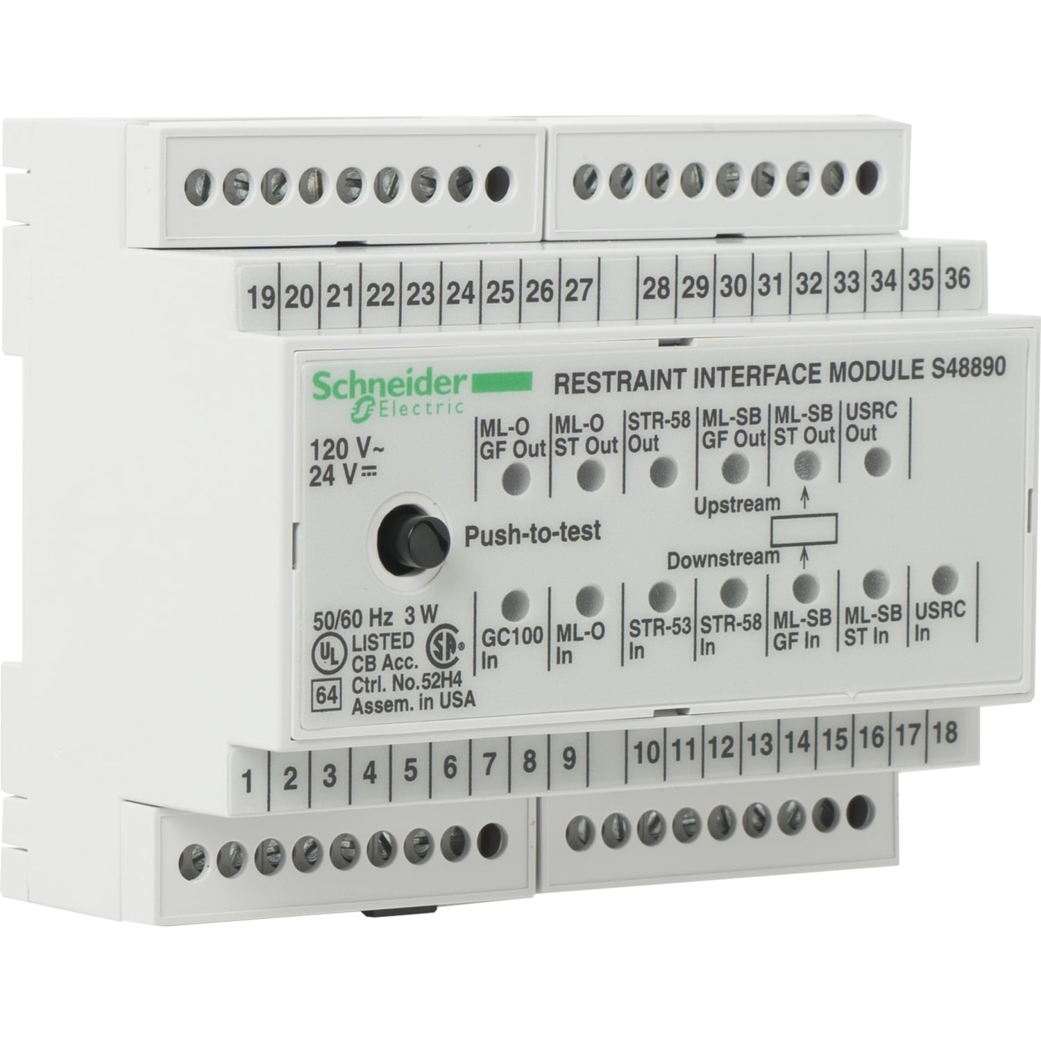 Protection accessory, circuit breaker, restraint interface module, 120VAC