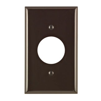 1-Gang Single 1.406-Inch Hole Device Receptacle Wallplate, Brown