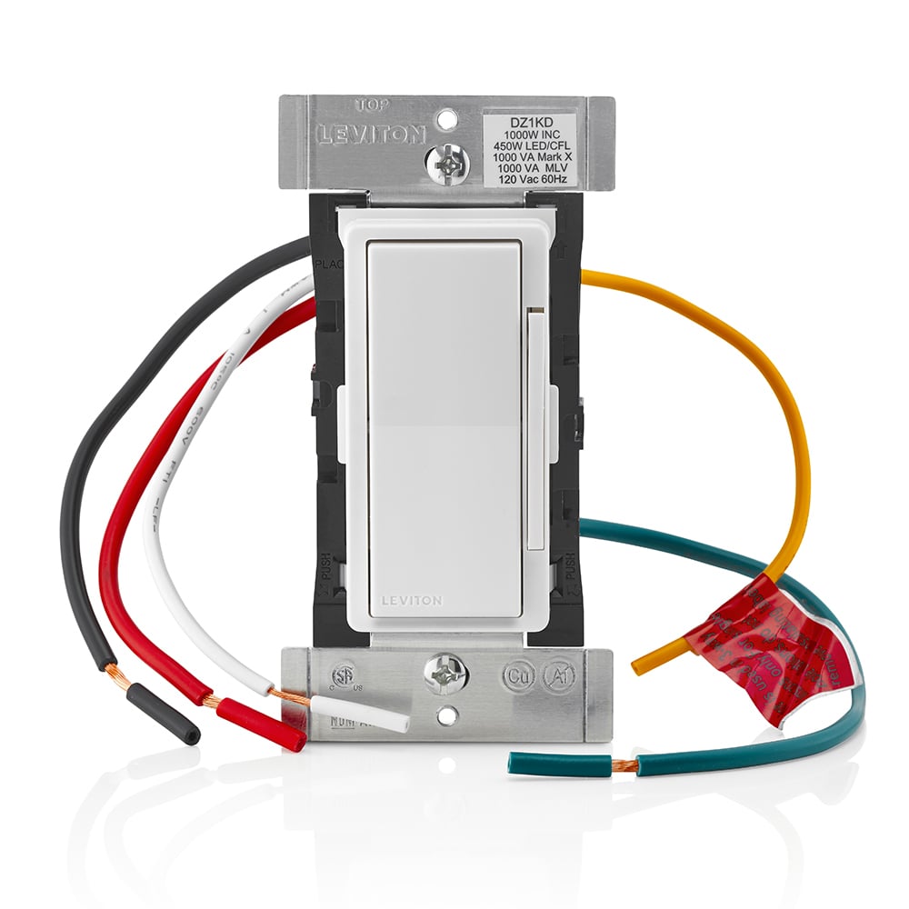 Decora Smart Z-wave Dimmer: 120V 1000W Inc, 450w LED/CFL, 1000W Fl Mark X, 1000VA MLV, Neutral Required.