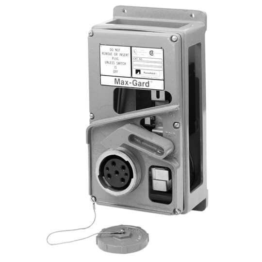 MaxGard Interlocked Receptacle with Circuit Breaker, 200 Amp, 3 Pole 4 Wire, 30 600V, 60Hz