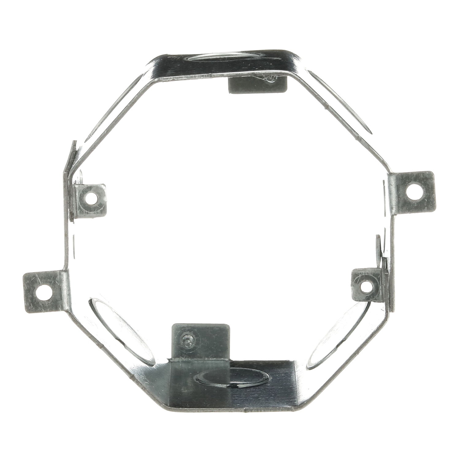 Octagon Concrete Box, 29 Cubic Inches, 4 Inch Diameter x 2-1/2 Inch Depth, 1/2 Inch and 3/4 Inch Knockouts, Pre-Galvanized Steel, Drawn Construction, For use with Conduit