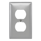 Hubbell Wiring Device Kellems, Wallplates and Boxes, Metallic Plates, 1-Gang, 1) Duplex Opening, Standard Size, Aluminum