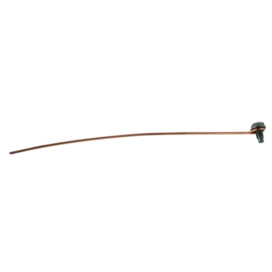 Grounding Screw and Uninsulated Pigtail, 10-32 x 3/8 Inch Slotted Hexagon Head Washer-Face Ground Screw with Green Dye Finish and a Six Inch Solid-Copper #14 AWG Bare Wire