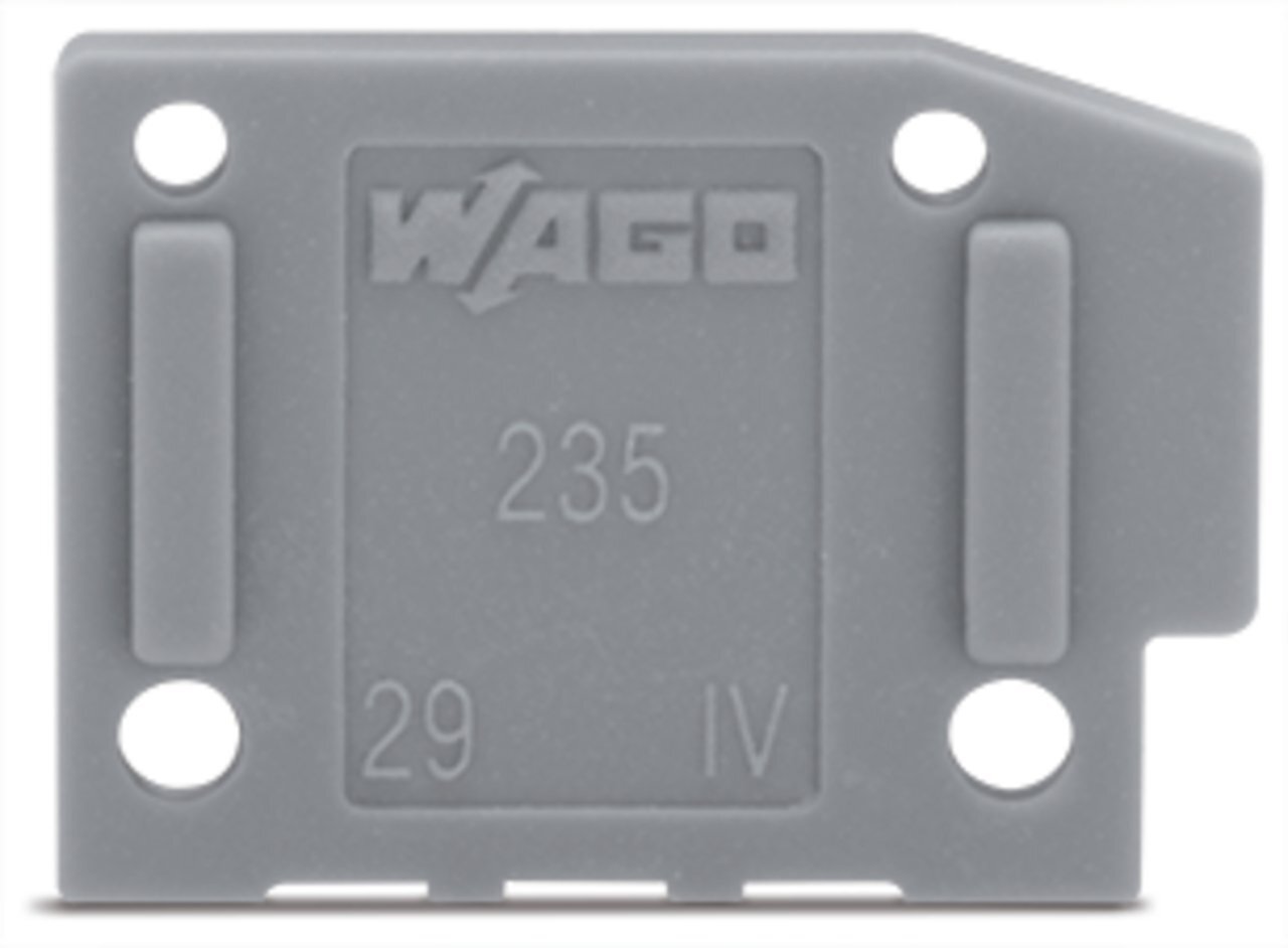 End plate; snap-fit type; 1 mm thick; gray