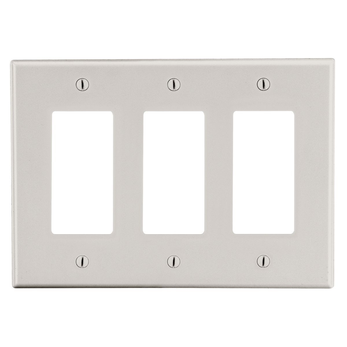 Wallplate, Mid-Size 3-Gang, 3) Decorator, Light Almond