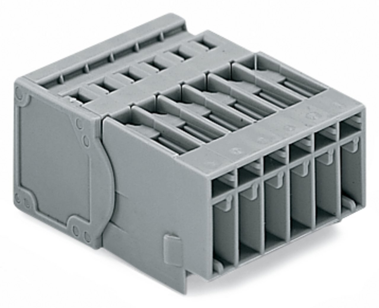 1-conductor male connector; CAGE CLAMP; 4 mm; Pin spacing 5 mm; 7-pole; 4,00 mm; gray
