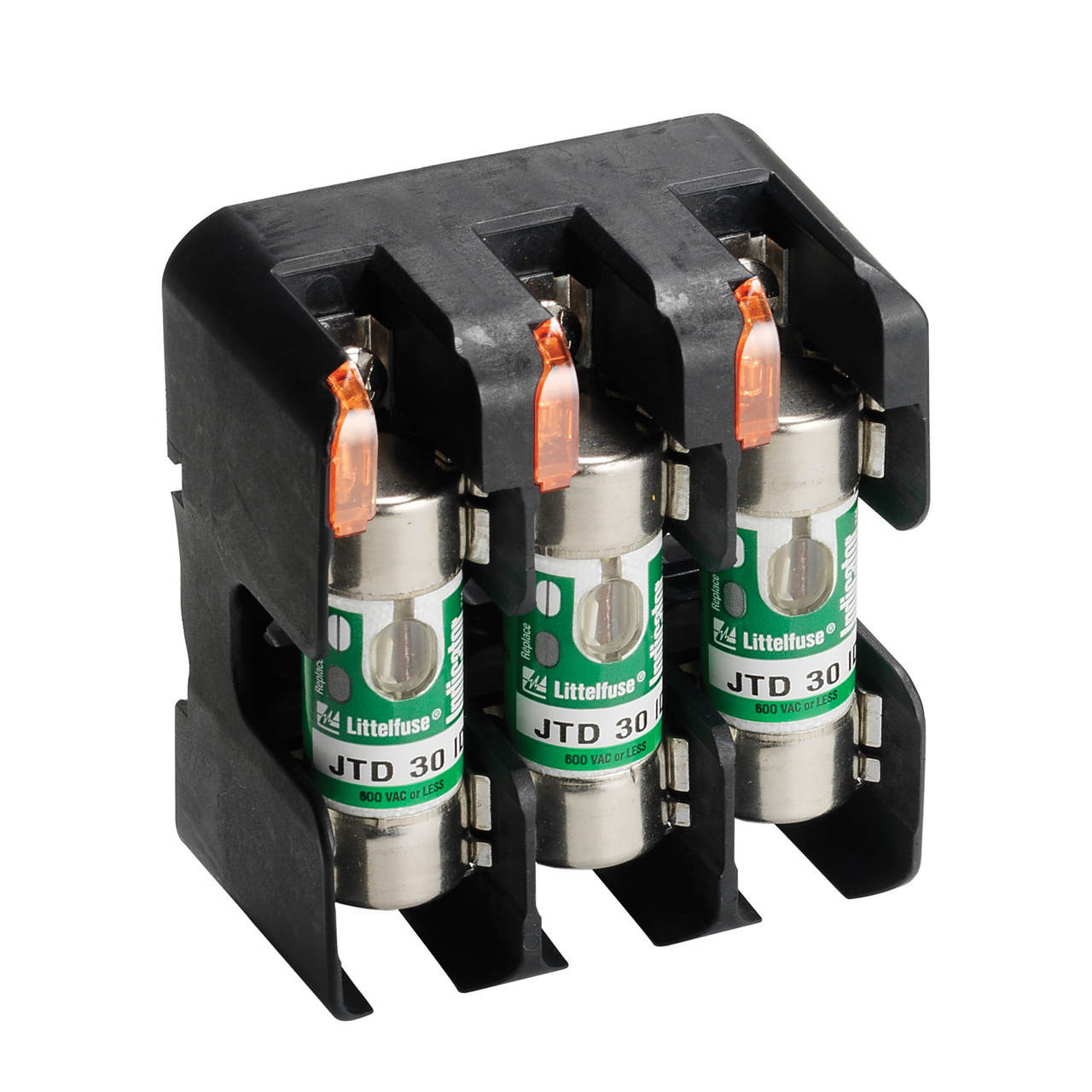 The Littelfuse 600 V Class J blocks offer generous space savings and enhanced value over previous generations, such as indication, snap-to-release DIN-rail mounting and universal mounting holes.