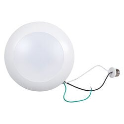 OBS75045 900lm 90CRI, 3000K, 50,000 hour life surface mount Lightdisk. Medium base socket adaptor included. Integrated white trim. Wet rated for indoor/outdoor applications
