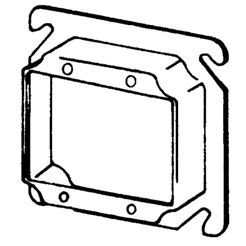Features:Configuration Double Device, Standard:UL E18095, Material:Steel, Shape:Square, Size:4 X 4 X 0.75IN, Cubic Capacity:9CI