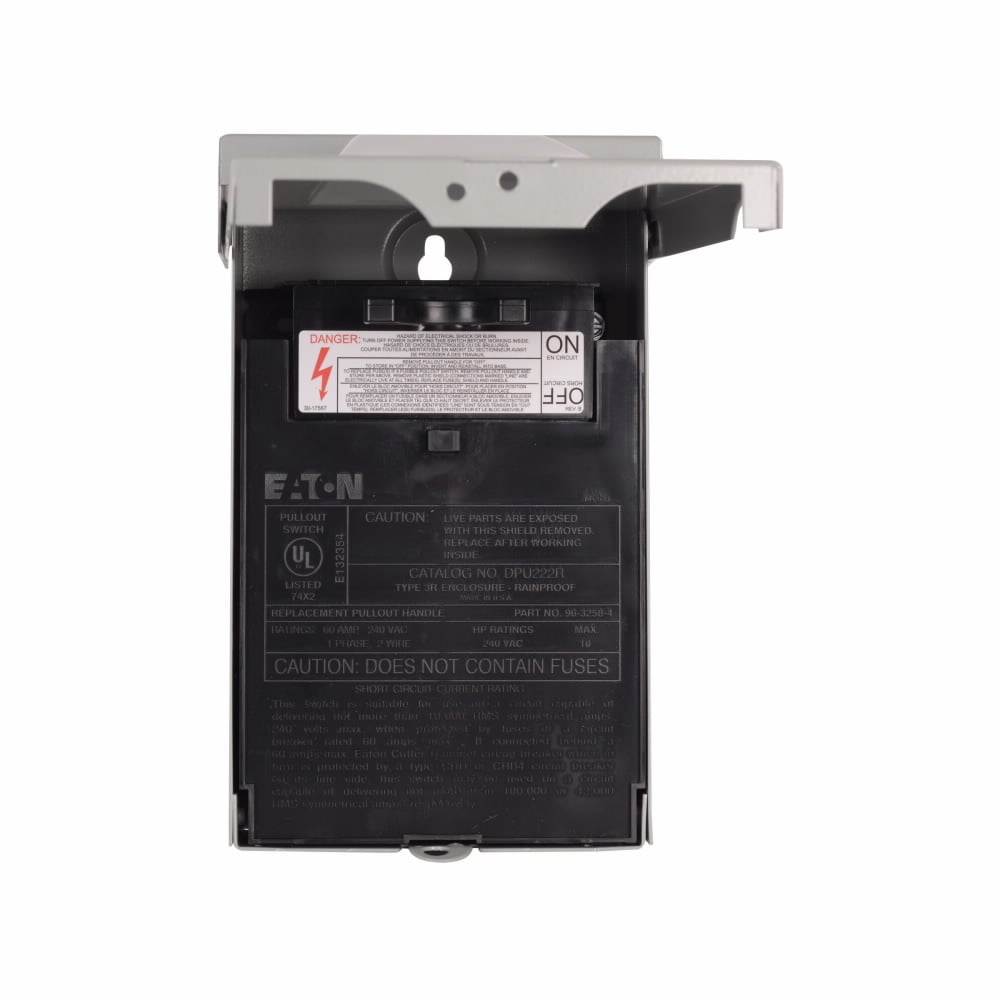 Eaton air conditioning disconnect, Nonfused pullout, 60A, 120/24