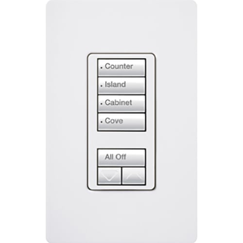 Lutron RadioRA 2 seeTouch Wall Mount Designer Keypad, 4 Scene with Raise/Lower - White