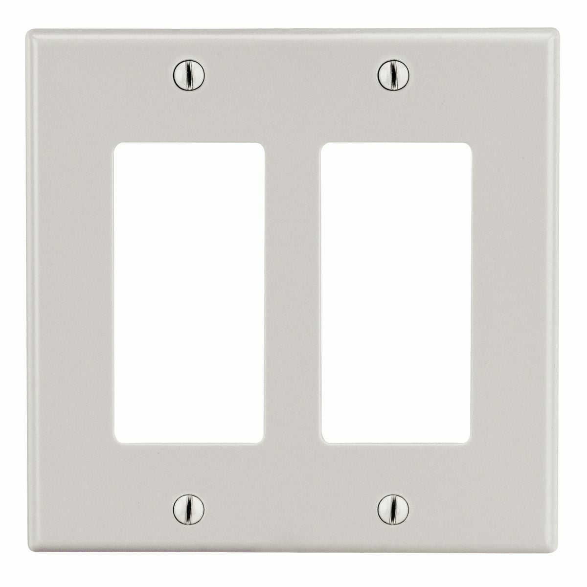 Hubbell Wiring Device Kellems, Wallplates and Box Covers, Wallplate,Non-Metallic, Mid-Sized, 2-Gang, 2) Decorator, Light Almond