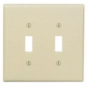 2-Gang Toggle Switch Wallplate, Midway Size, Light Almond