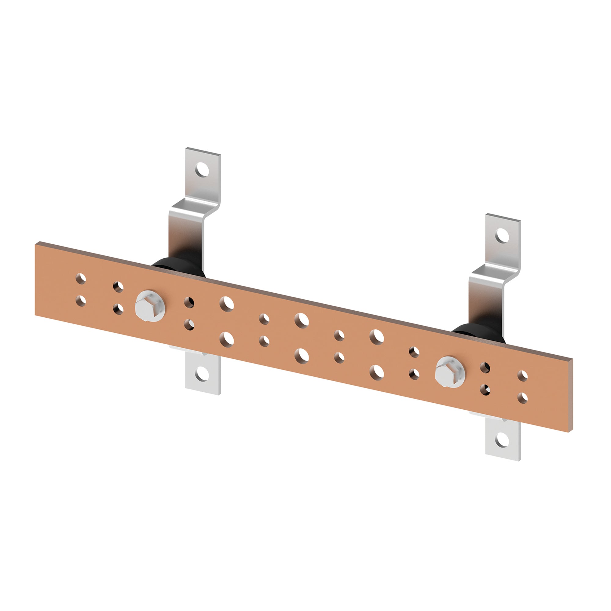Telecommunications Ground Bar Kits, 0.25x4.00x20.00, Electroplated, Copper