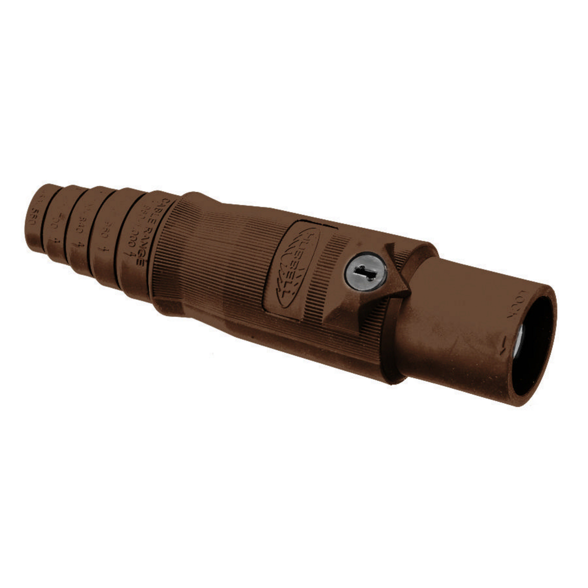 Heavy Duty Products, Single Pole Devices, Industrial Grade, Male, Plug, 400A 600V AC/DC, Single Conductor, Double Set Screws, Brown