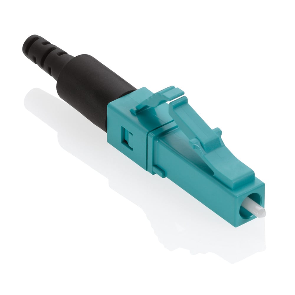FastCAM Pre-polished Connector, LC (Aqua), 50/125um L.O. Multimode