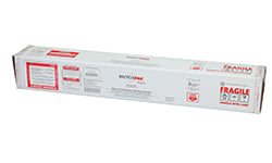 Dimensions: 6x6x48 Capacity: 16 T12 / 39 T8 4ft straight fluorescent lamps, misc. 4ft T5 straight lamps. DO NOT EXCEED the UN rated weight of 17 lbs. Includes: UN rated, DOT approved container, inner corrugated tube, 5.5 mil vapor barrier liner, liner tie, velcro closures, instructions, terms and conditions, proof of purchase, prepaid return shipping with label, recycling and online certificate of acceptance for recycling. Notes: Inner corrugated tube required to be inserted inside of the liner. Restrictions: LED Lamps, Shielded Fluorescent Lamps and CFLs NOT ALLOWED in this container. Lower 48 contiguous states only. Not for export.