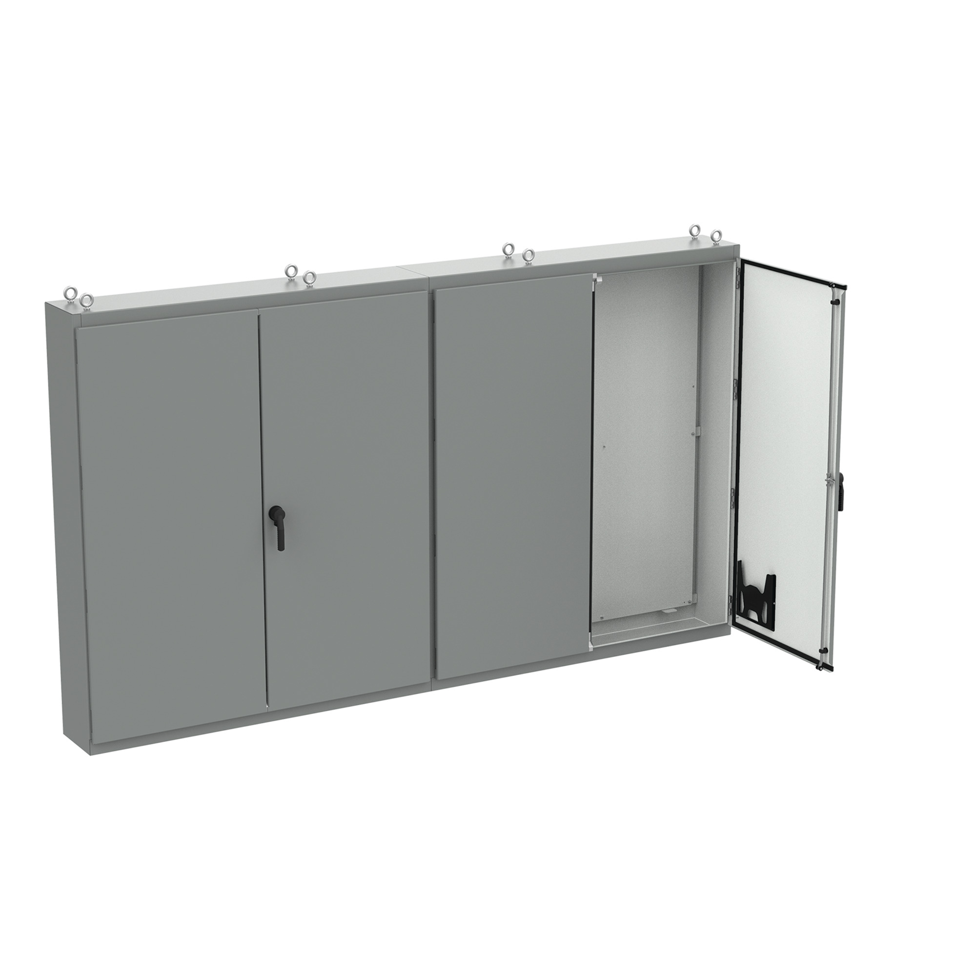 Free-Stand Multi-Door Type 12 White Inside 4Dr, 86.12x149.19x20.12, Gray, Steel