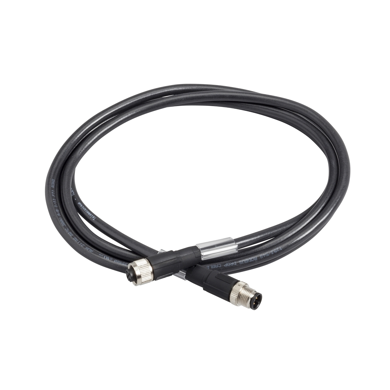 Radio frequency identification XG, Modbus shielded cable, M12 male connector, M12 female connector, IP67, 5 m